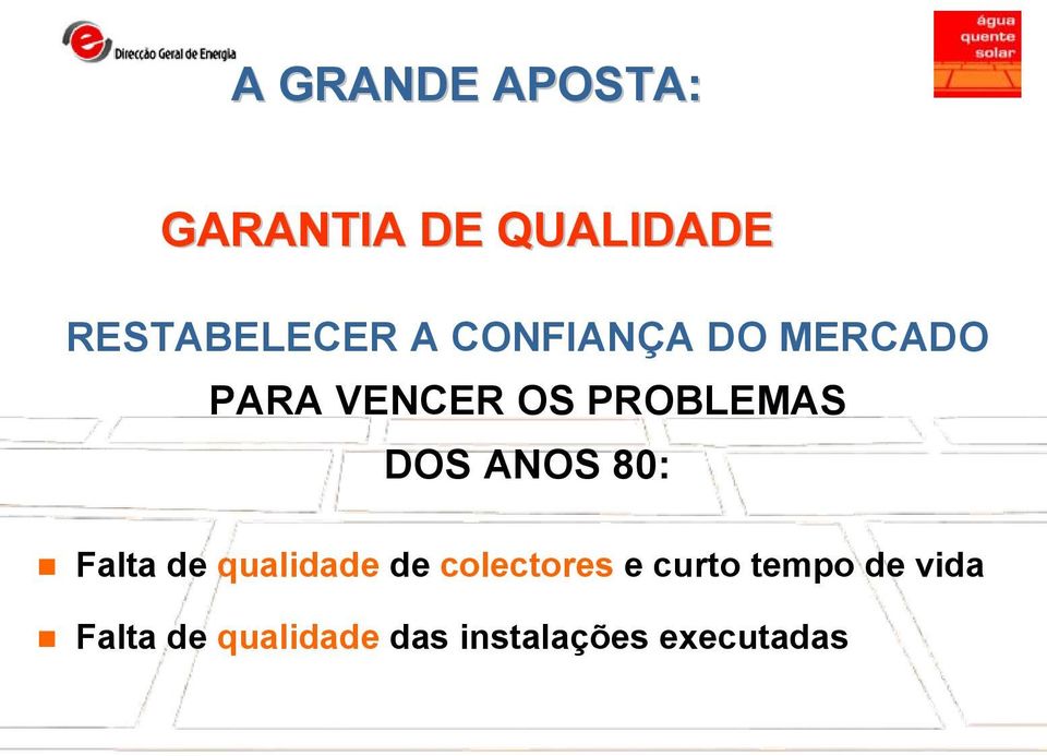 ANOS 80: Falta de qualidade de colectores e curto