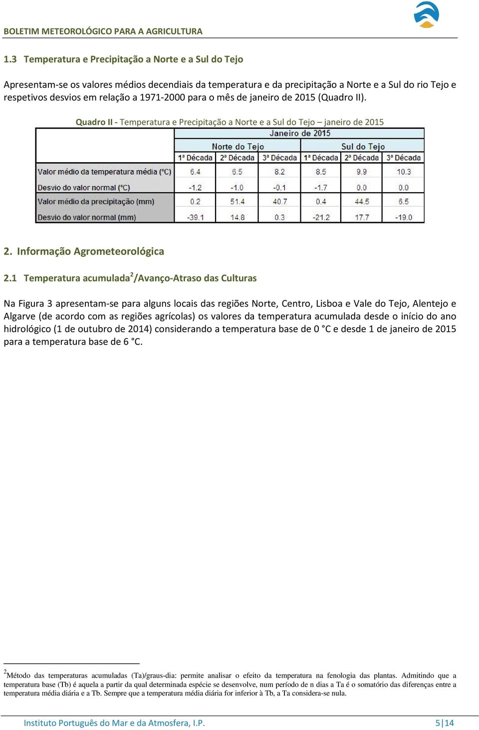 1 Temperatura acumulada 2 /Avanço-Atraso das Culturas Na Figura 3 apresentam-se para alguns locais das regiões Norte, Centro, Lisboa e Vale do Tejo, Alentejo e Algarve (de acordo com as regiões