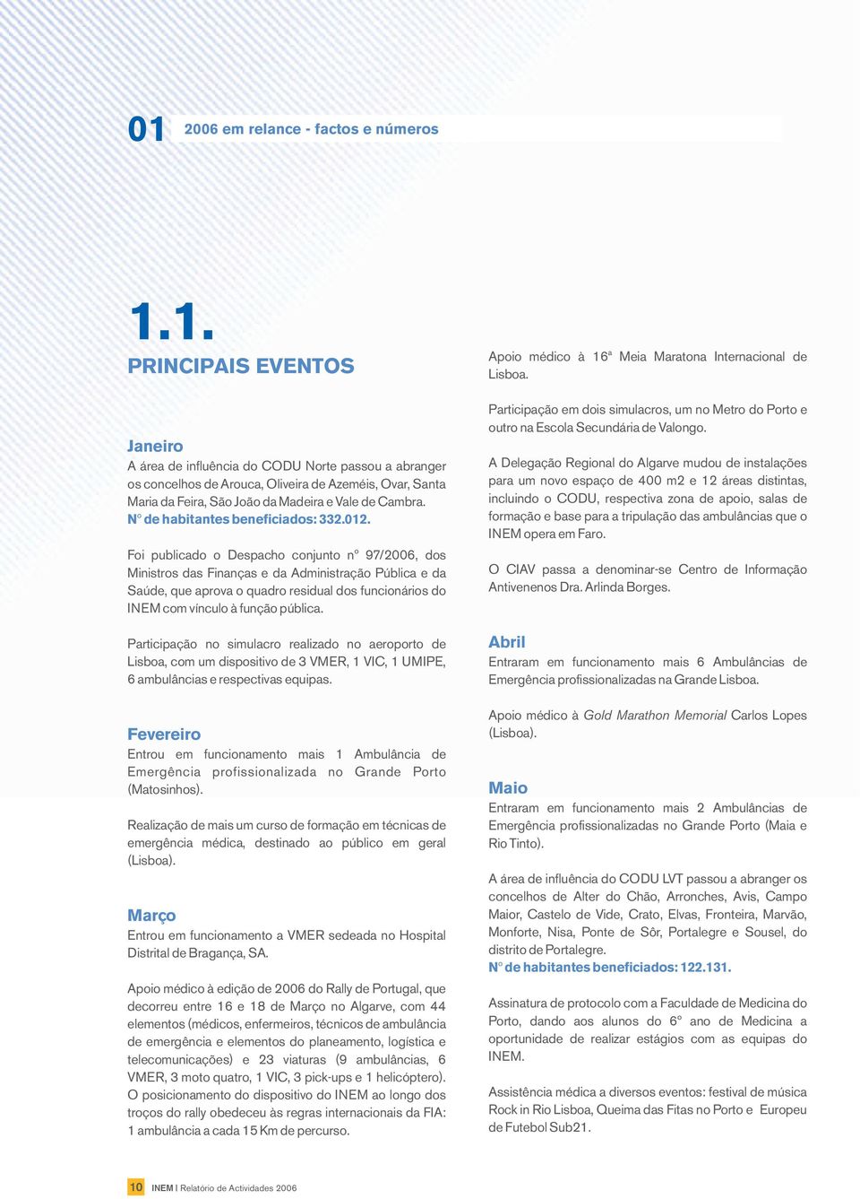 Foi publicado o Despacho conjunto nº 97/006, dos Ministros das Finanças e da Administração Pública e da Saúde, que aprova o quadro residual dos funcionários do INEM com vínculo à função pública.