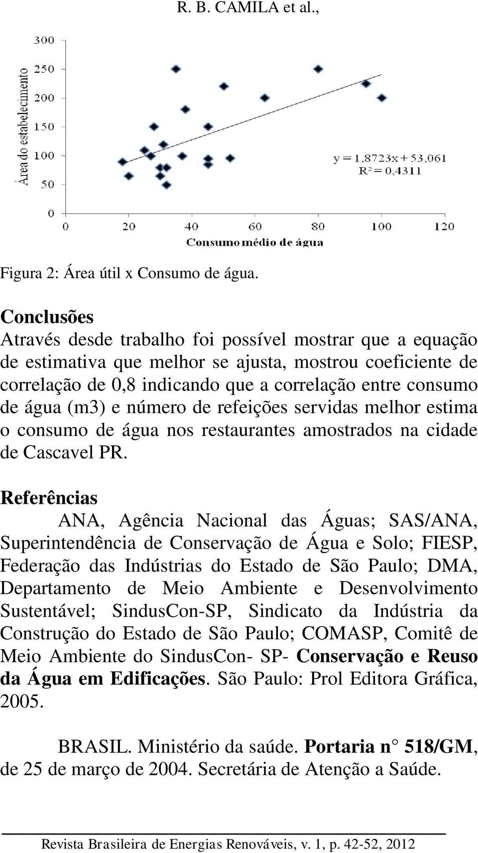 e número de refeições servidas melhor estima o consumo de água nos restaurantes amostrados na cidade de Cascavel PR.