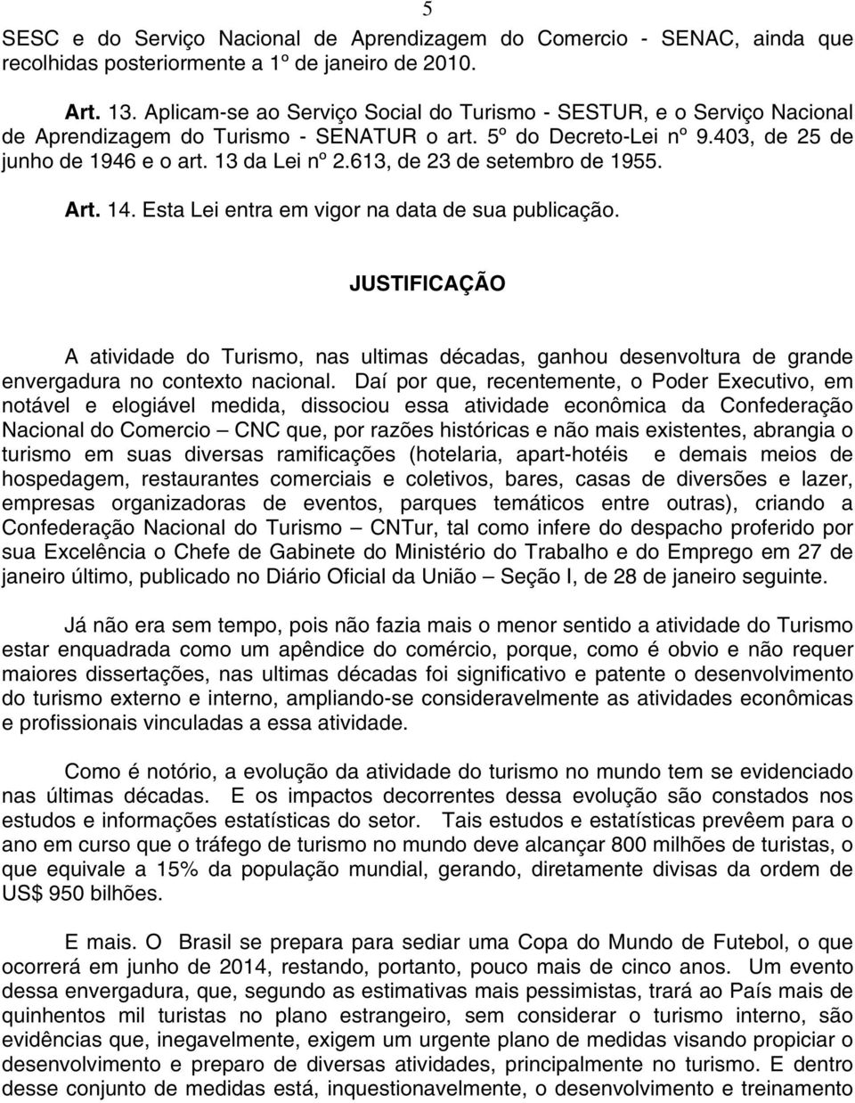 613, de 23 de setembro de 1955. Art. 14. Esta Lei entra em vigor na data de sua publicação.