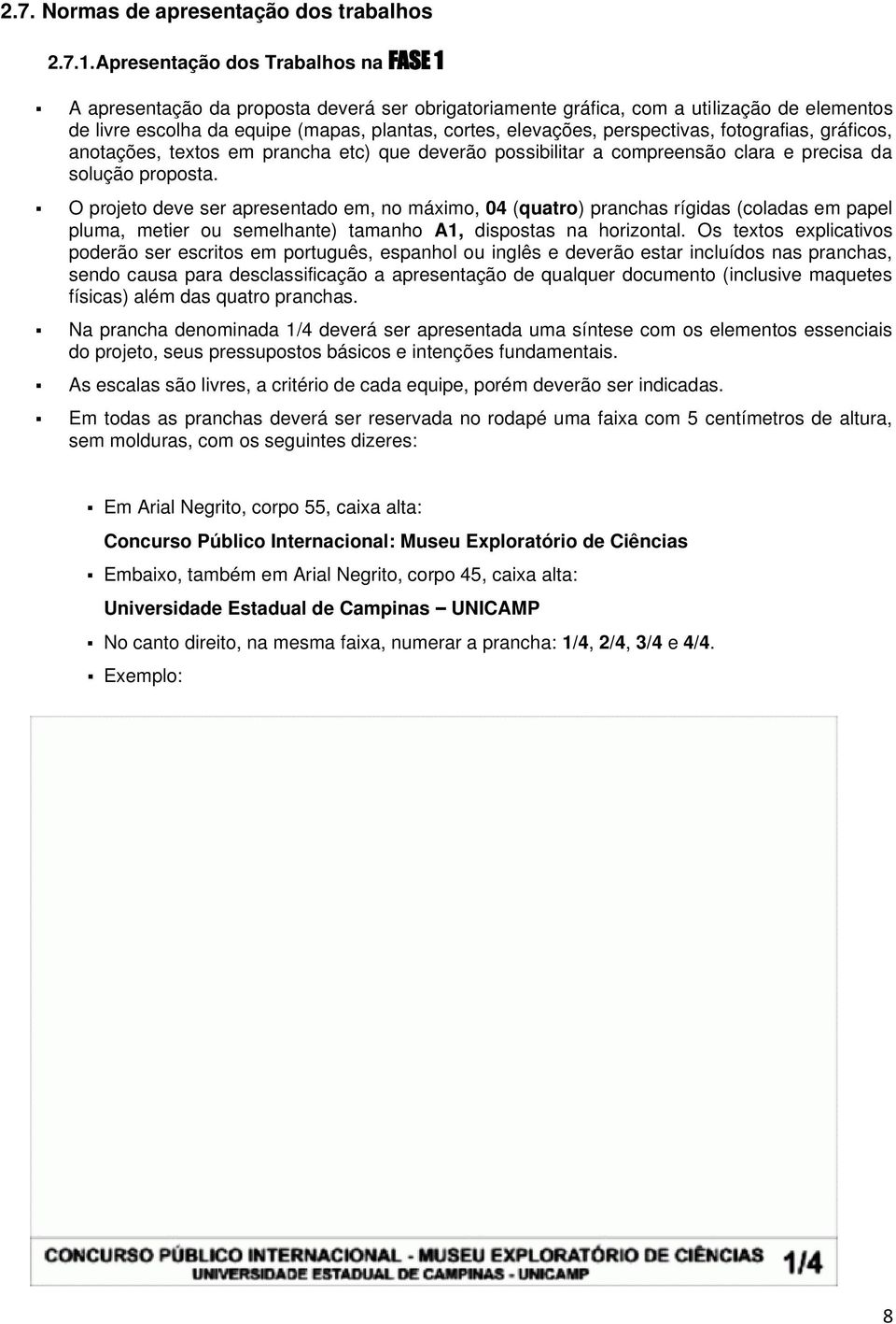 perspectivas, fotografias, gráficos, anotações, textos em prancha etc) que deverão possibilitar a compreensão clara e precisa da solução proposta.