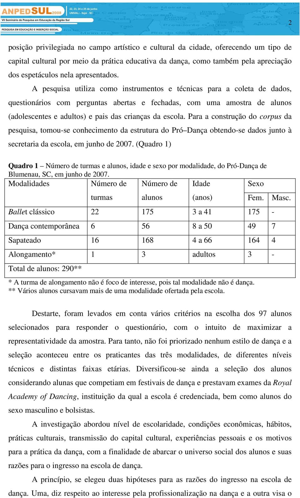 A pesquisa utiliza como instrumentos e técnicas para a coleta de dados, questionários com perguntas abertas e fechadas, com uma amostra de alunos (adolescentes e adultos) e pais das crianças da