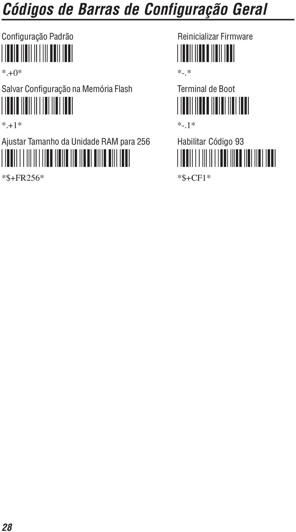 * *.+0* *-.* Salvar Configuração na Memória Flash Terminal de Boot *.