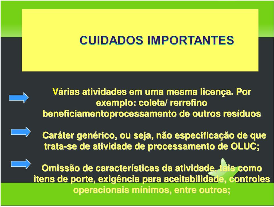 genérico, ou seja, não especificação de que trata-se de atividade de processamento de