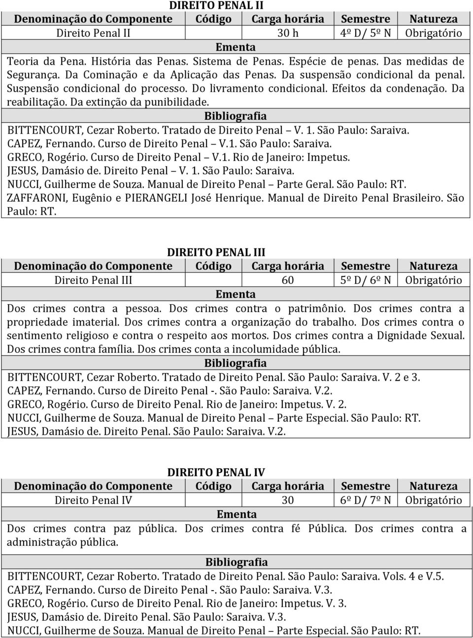 Tratado de Direito Penal V. 1. São Paulo: Saraiva. CAPEZ, Fernando. Curso de Direito Penal V.1. São Paulo: Saraiva. GRECO, Rogério. Curso de Direito Penal V.1. Rio de Janeiro: Impetus.