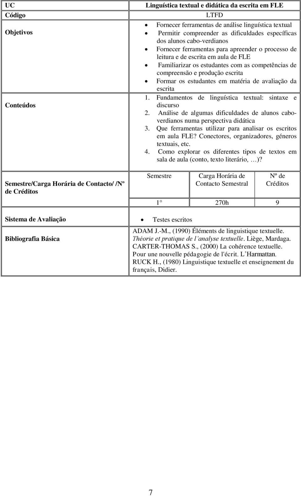 os estudantes em matéria de avaliação da escrita 1. Fundamentos de linguística textual: sintaxe e discurso 2. Análise de algumas dificuldades de alunos caboverdianos numa perspectiva didática 3.