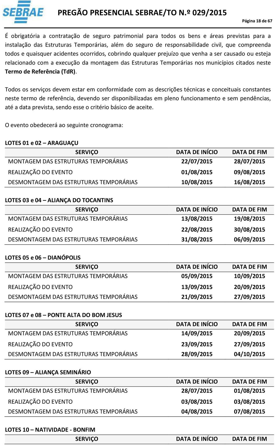 neste Termo de Referência (TdR).