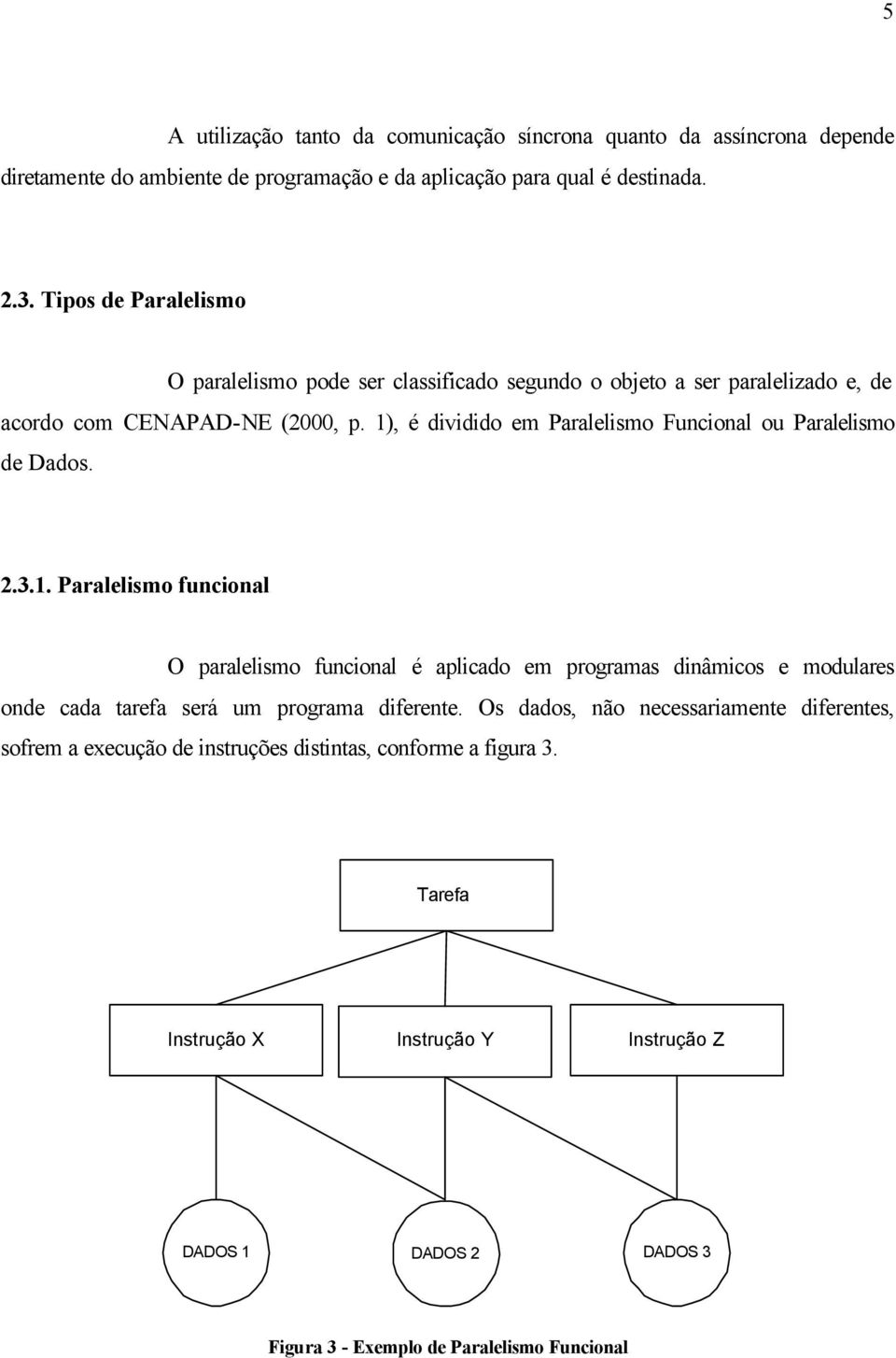 1), é dividido em Paralelismo Funcional ou Paralelismo de Dados. 2.3.1. Paralelismo funcional O paralelismo funcional é aplicado em programas dinâmicos e modulares onde cada tarefa será um programa diferente.