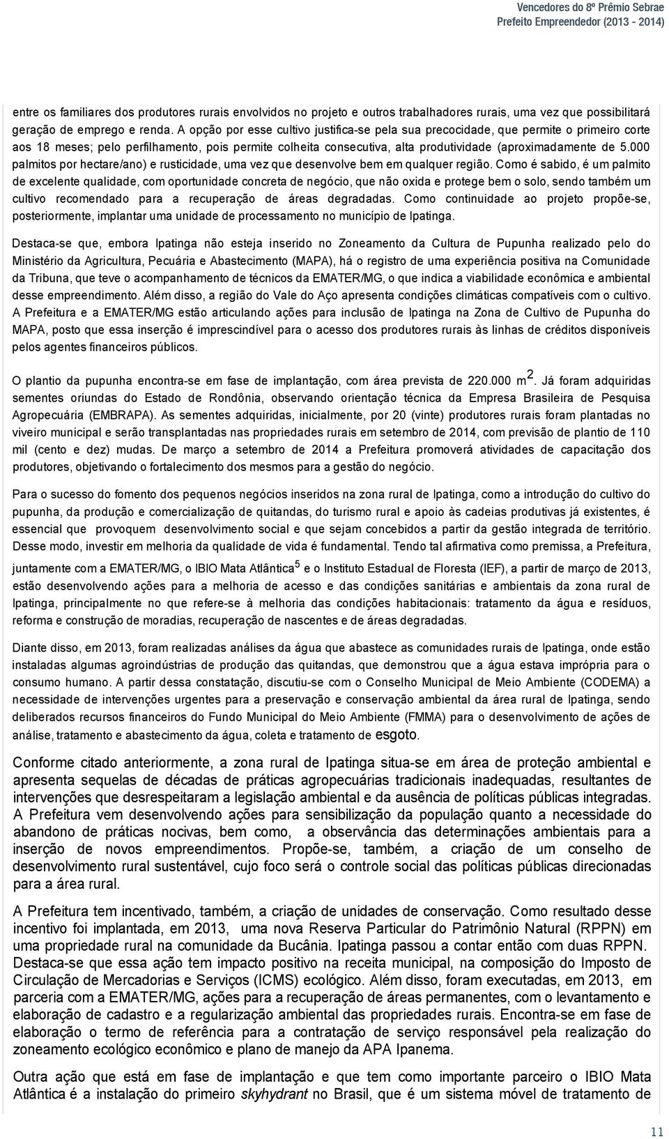 A opção por esse cultivo justifica se pela sua precocidade, que permite o primeiro corte aos 18 meses; pelo perfilhamento, pois permite colheita consecutiva, alta produtividade (aproximadamente de 5.