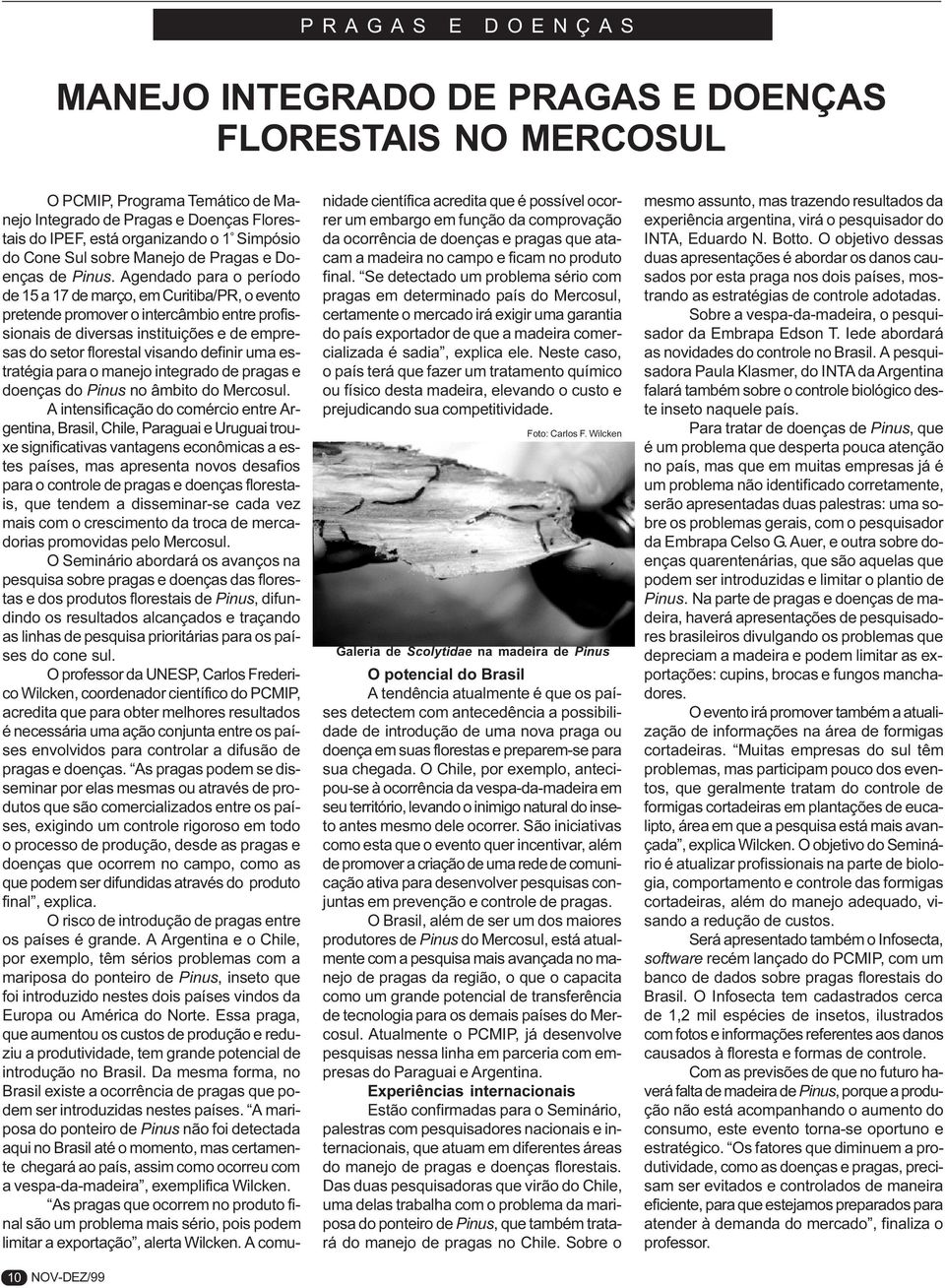 Agendado para o período de 15 a 17 de março, em Curitiba/PR, o evento pretende promover o intercâmbio entre profissionais de diversas instituições e de empresas do setor florestal visando definir uma