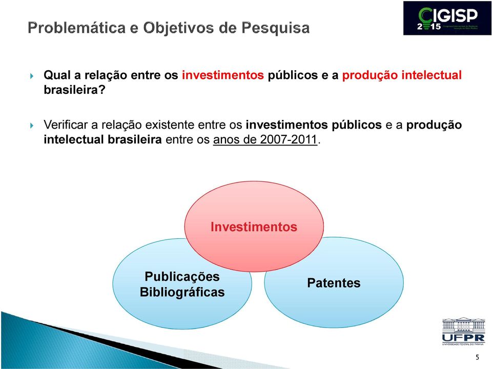 Verificar a relação existente entre os investimentos públicos e a