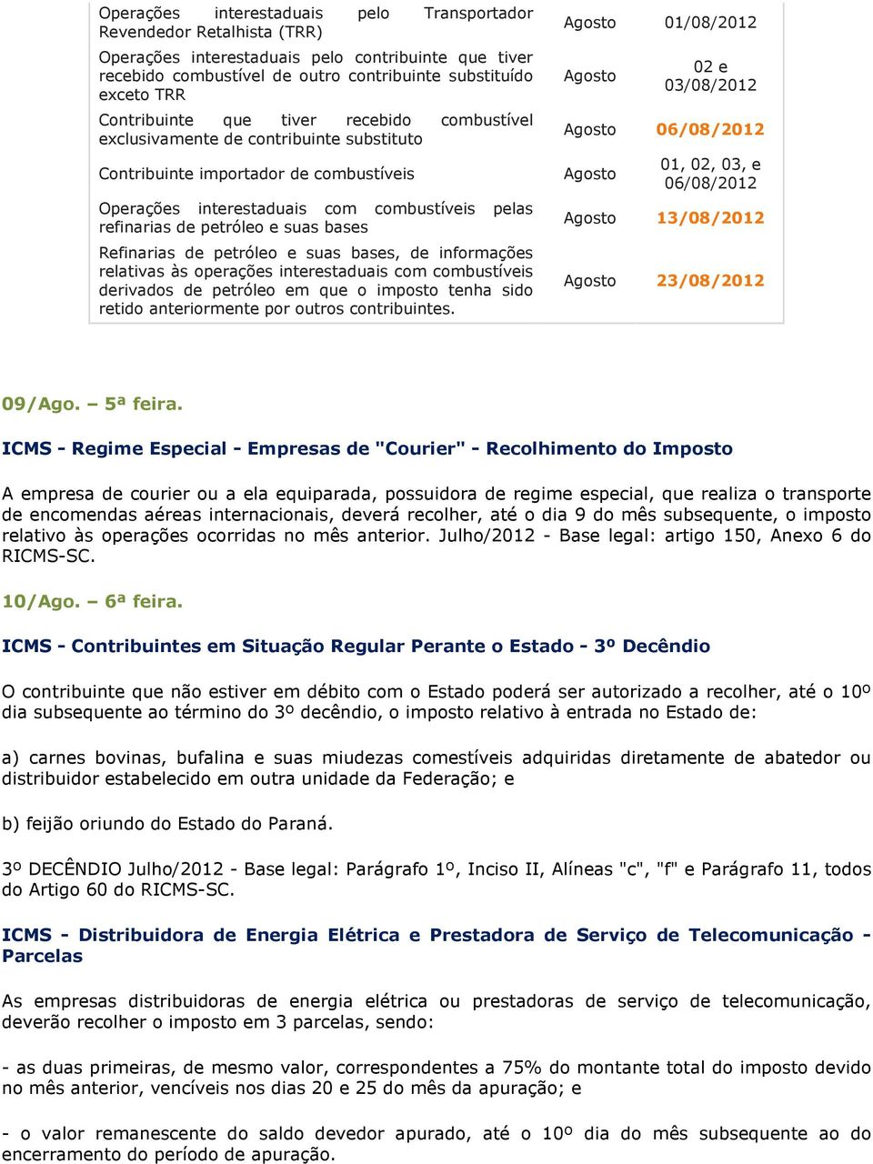 suas bases Refinarias de petróleo e suas bases, de informações relativas às operações interestaduais com combustíveis derivados de petróleo em que o imposto tenha sido retido anteriormente por outros