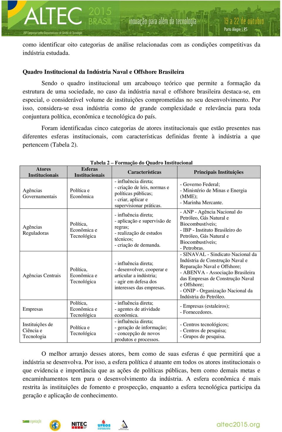 offshore brasileira destaca-se, em especial, o considerável volume de instituições comprometidas no seu desenvolvimento.