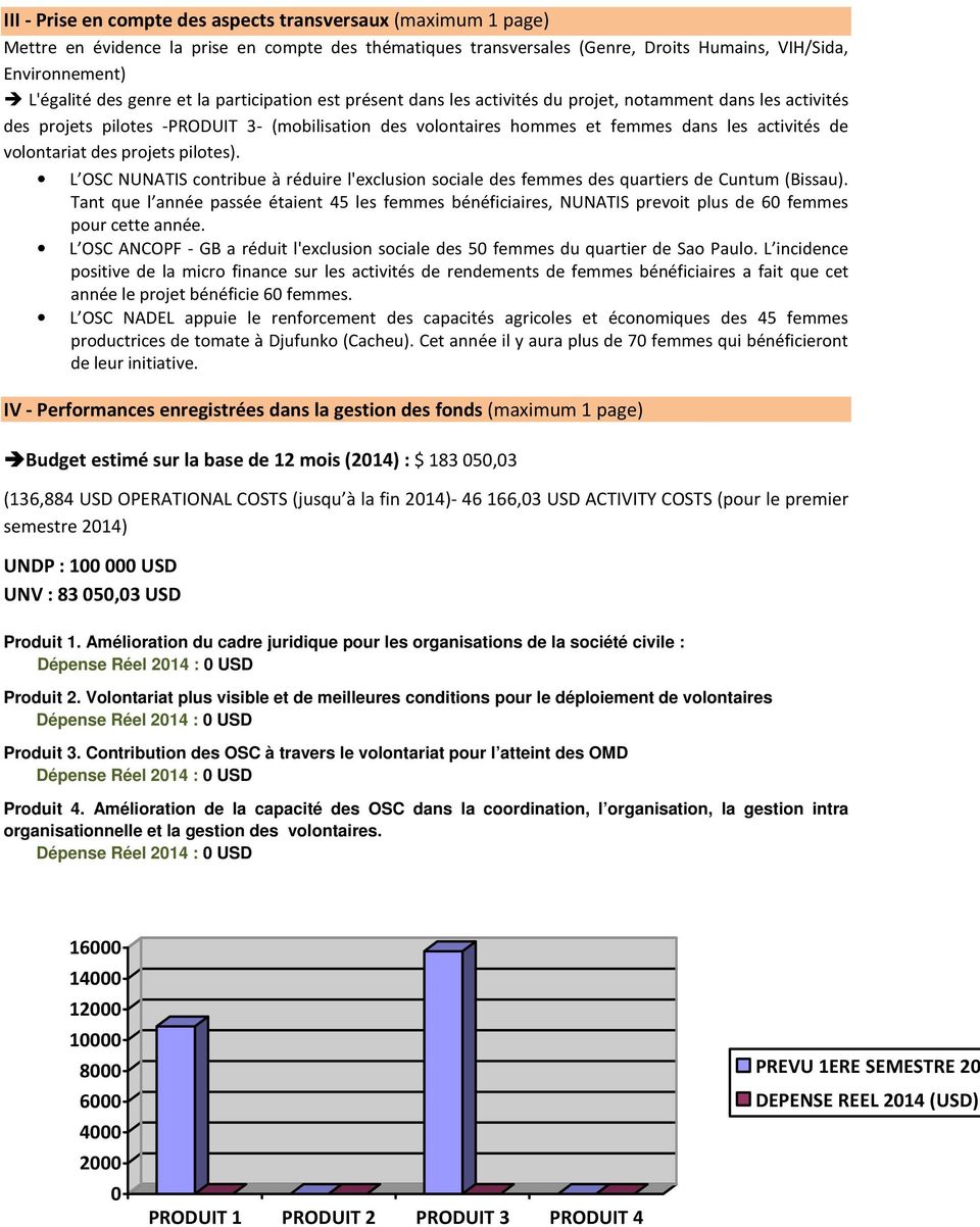 volontariat des projets pilotes). L OSC NUNATIS contribue à réduire l'exclusion sociale des femmes des quartiers de Cuntum (Bissau).