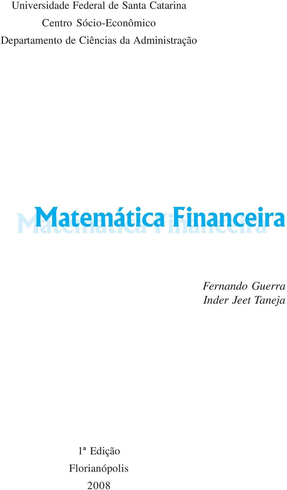 Administração Matemática Financeira Fernando