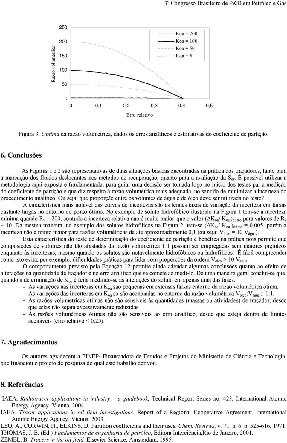 onclusões As Figurs 1 e 2 são representtivs de dus situções básics encontrds n prátic dos trçdores, tnto pr rcção dos fluidos deslocntes nos étodos de recuperção, qunto pr vlição d S or.