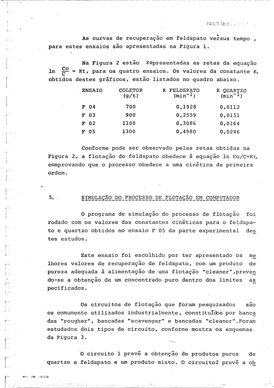 ENSAO COLE TOR K FELDSPATO K QUARTZO (g/t) (mn-) (mn-) F 04 700 0,1928 0,0112 F 03 900 0,2559 0,0151 F 02 1100 0,3086 0,0164 F 05 1300 0,4980 0,0246 Cnfme pde se bsevad peas etas btdas na Fgua 2, a