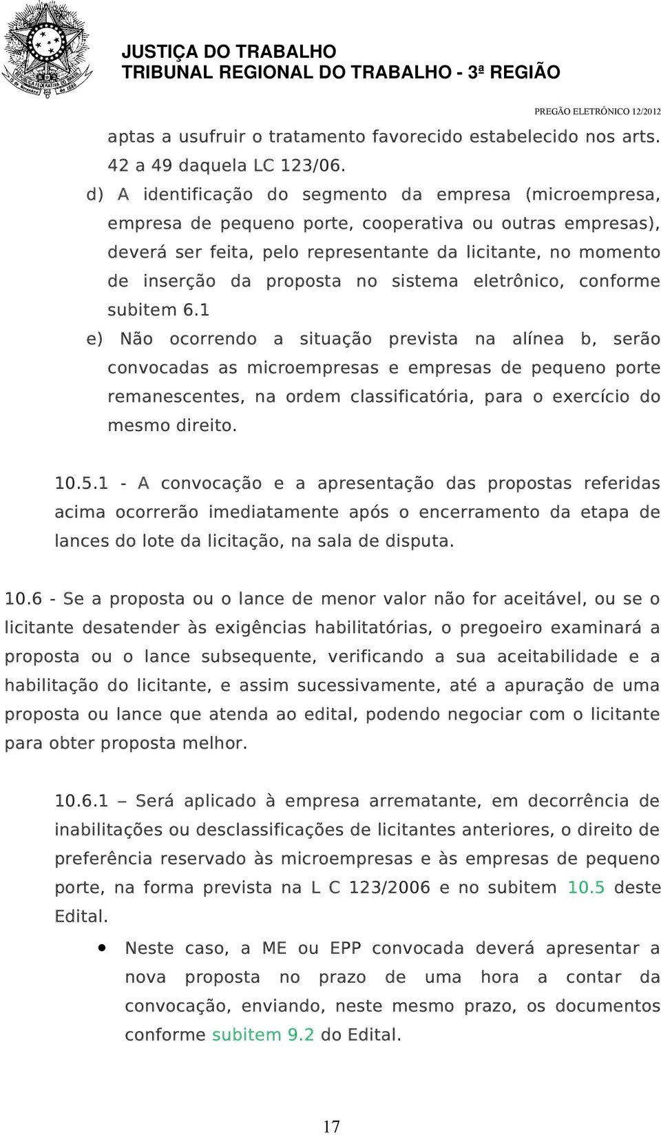 proposta no sistema eletrônico, conforme subitem 6.