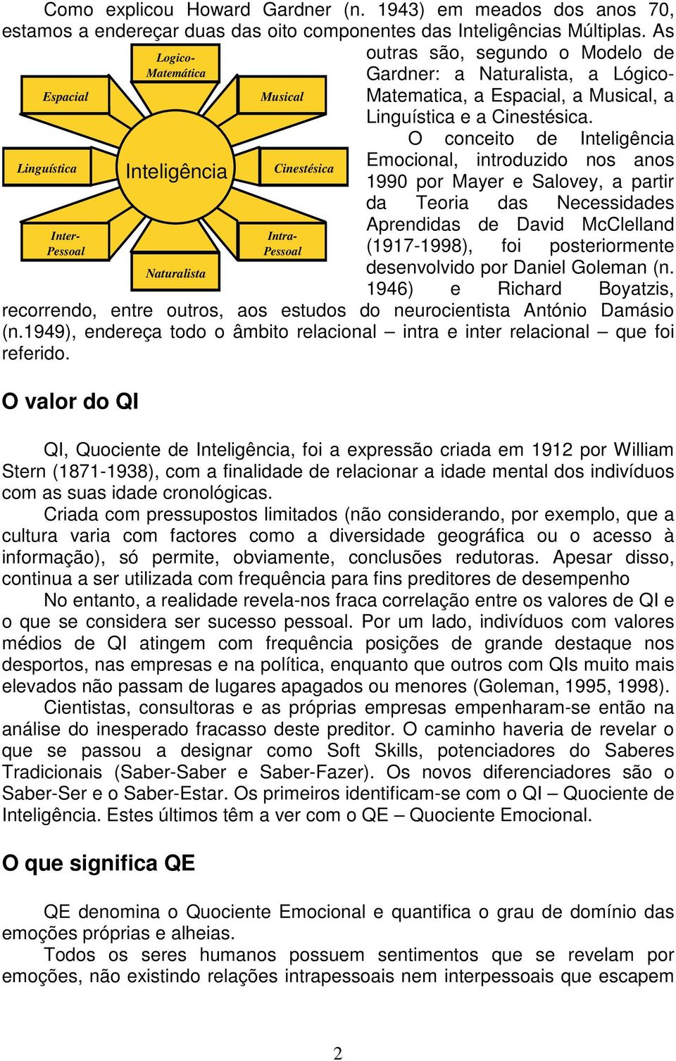 O conceito de Inteligência Emocional, introduzido nos anos 1990 por Mayer e Salovey, a partir da Teoria das Necessidades Aprendidas de David McClelland (1917-1998), foi posteriormente desenvolvido