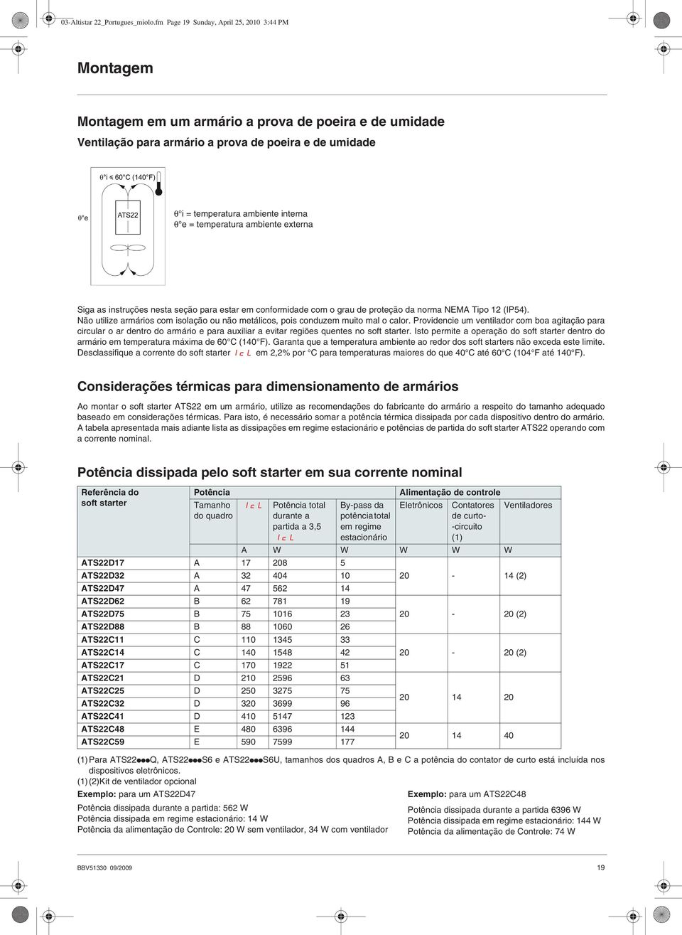 = temperatura ambiente externa Siga as instruções nesta seção para estar em conformidade com o grau de proteção da norma NEMA Tipo 12 (IP54).