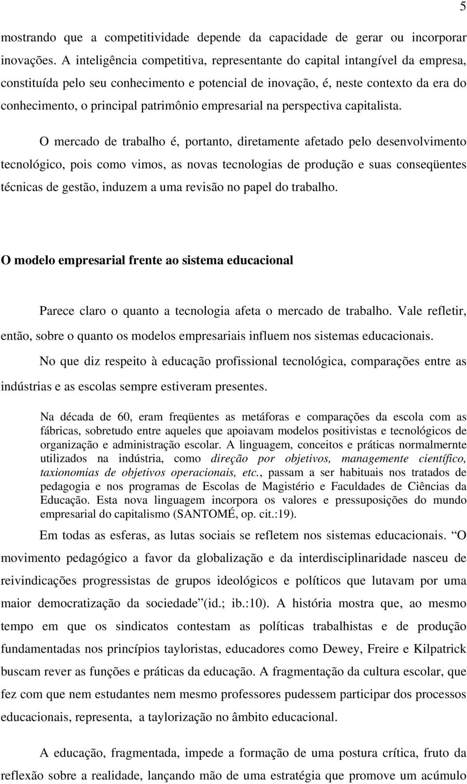 empresarial na perspectiva capitalista.