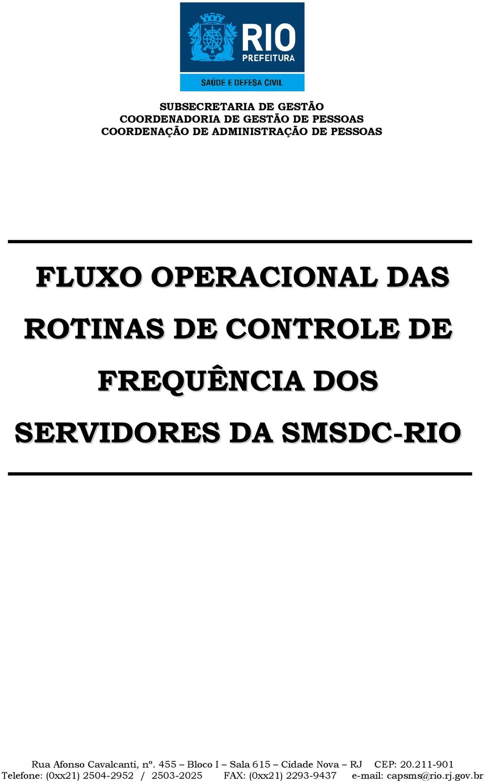 ADMINISTRAÇÃO DE PESSOAS FLUXO OPERACIONAL