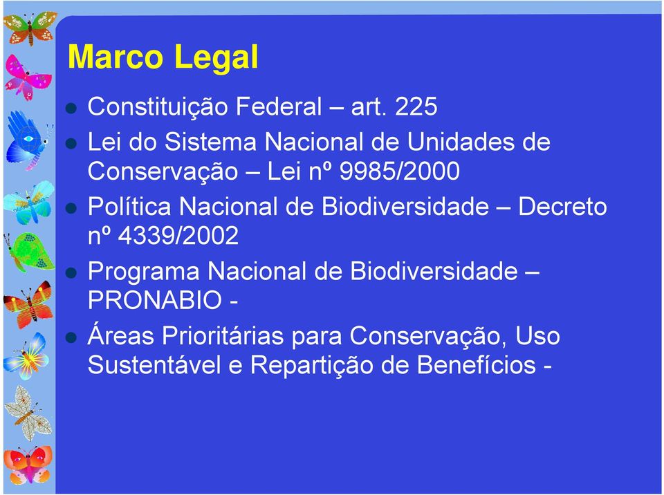 Política Nacional de Biodiversidade Decreto nº 4339/2002!