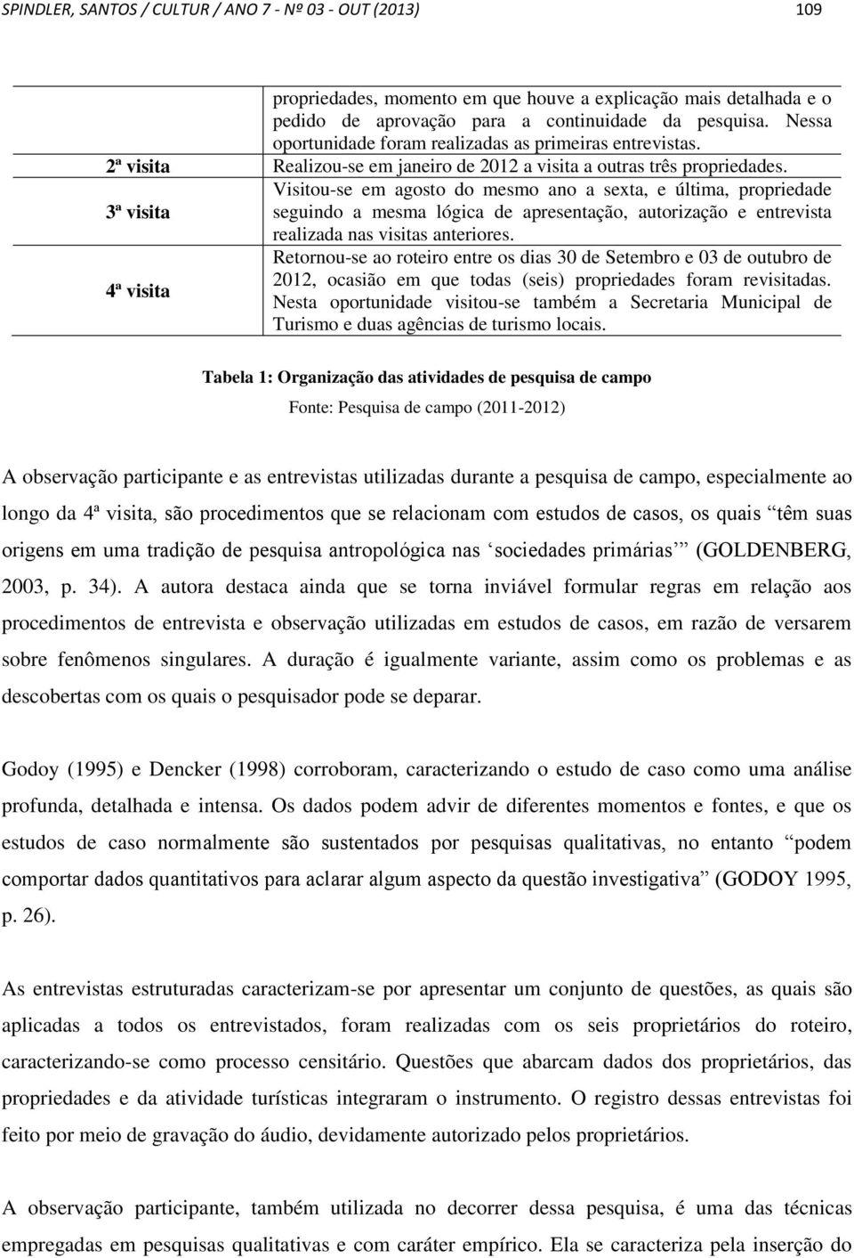 Visitou-se em agosto do mesmo ano a sexta, e última, propriedade 3ª visita seguindo a mesma lógica de apresentação, autorização e entrevista realizada nas visitas anteriores.