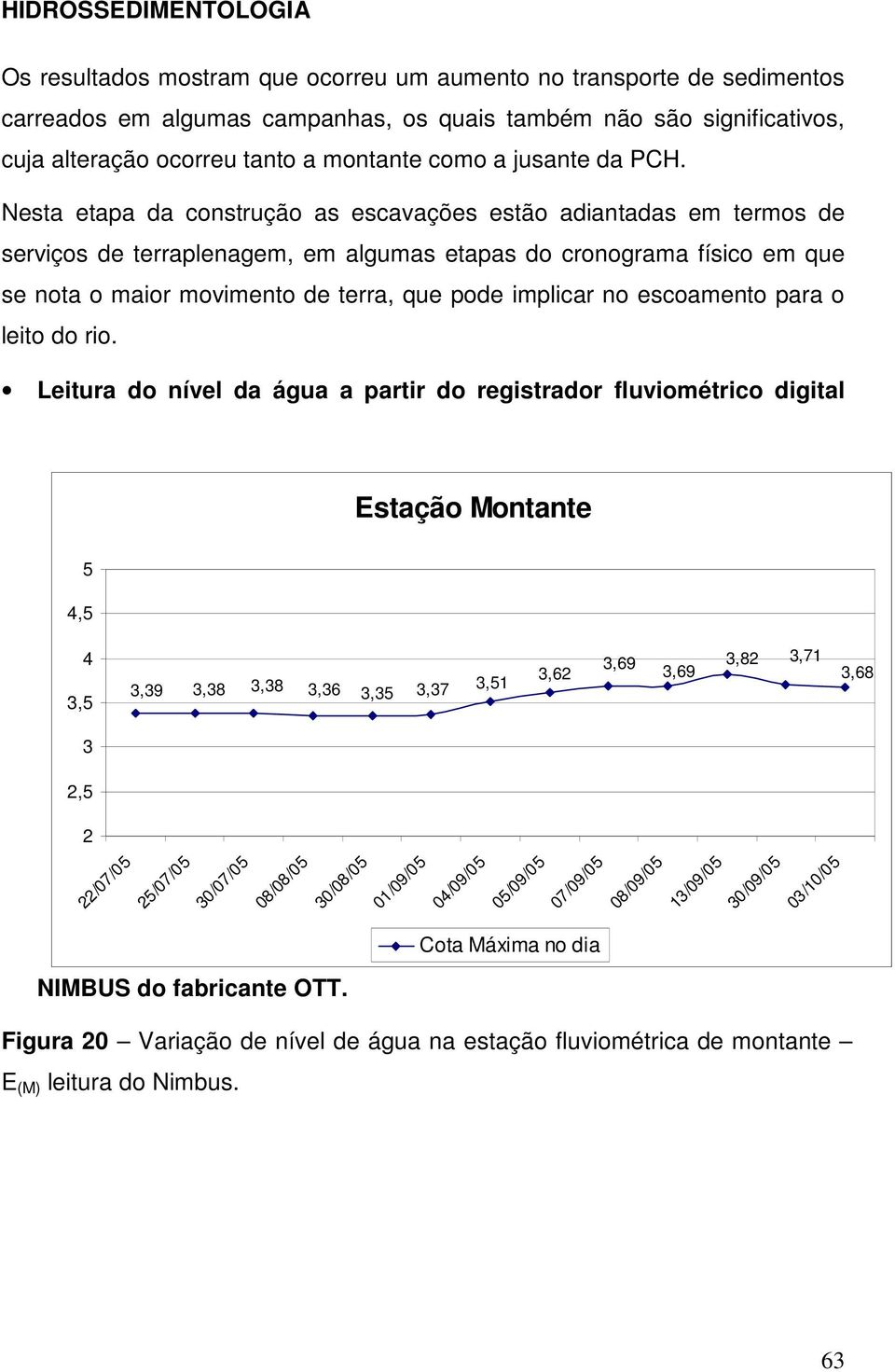 Nesta etapa da construção as escavações estão adiantadas em termos de serviços de terraplenagem, em algumas etapas do cronograma físico em que se nota o maior movimento de terra, que pode implicar no