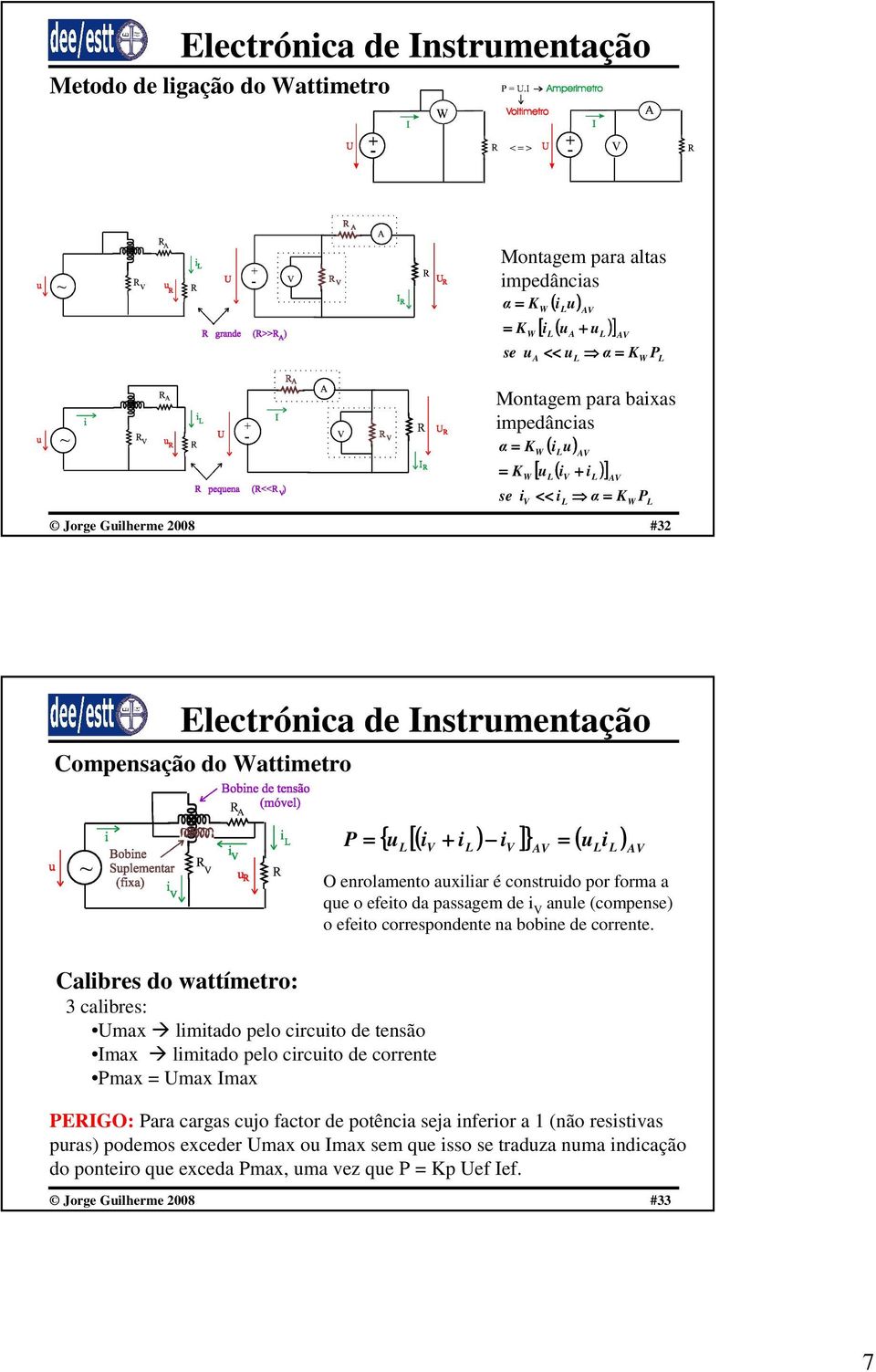 (compense) o eio correspondene na bobine de correne.