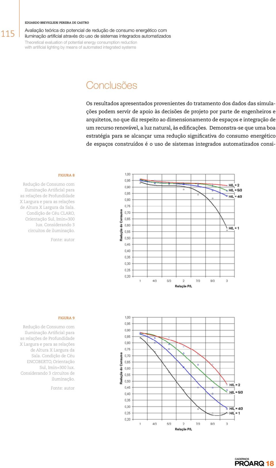 Demonstra-se que uma boa estratégia para se alcançar uma redução significativa do consumo energético de espaços construídos é o uso de sistemas integrados automatizados consi- FIGURA 8 Redução de