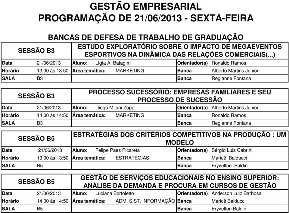 Alberto Martins Junior Horário 14:00 às 14:50 Área temática: MARKETING Banca Ronaldo Ramos SALA B3 Banca Regianne Fontana Data 21/06/2013 Aluno: Felipe Paes Picareta Orientador(a) Sérgio Luiz Cabrini