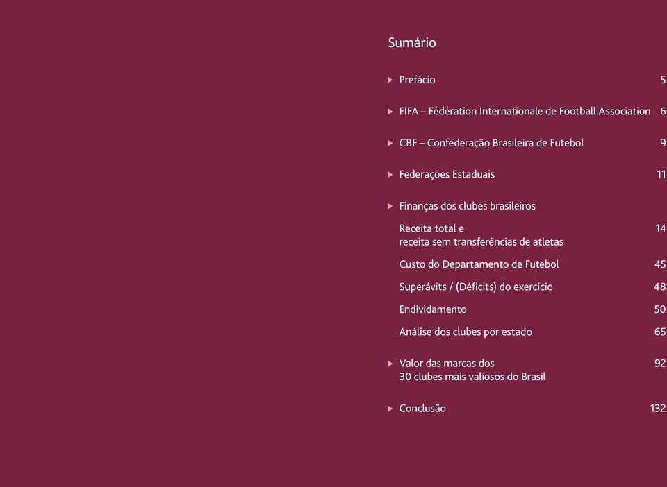 transferências de atletas Custo do Departamento de Futebol 45 Superávits / (Déficits) do exercício 48