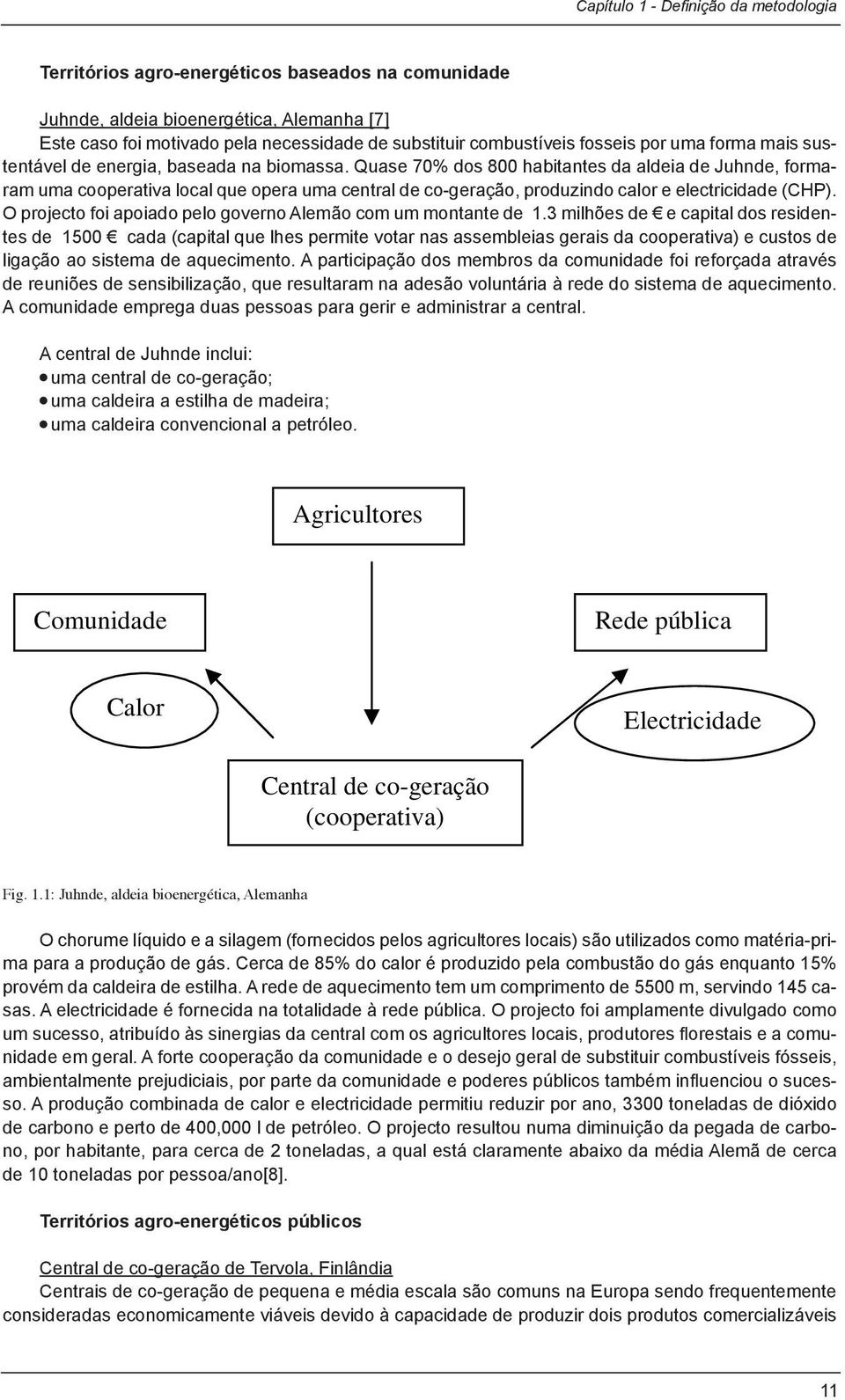 Quase 70% dos 800 habitantes da aldeia de Juhnde, formaram uma cooperativa local que opera uma central de co-geração, produzindo calor e electricidade (CHP).