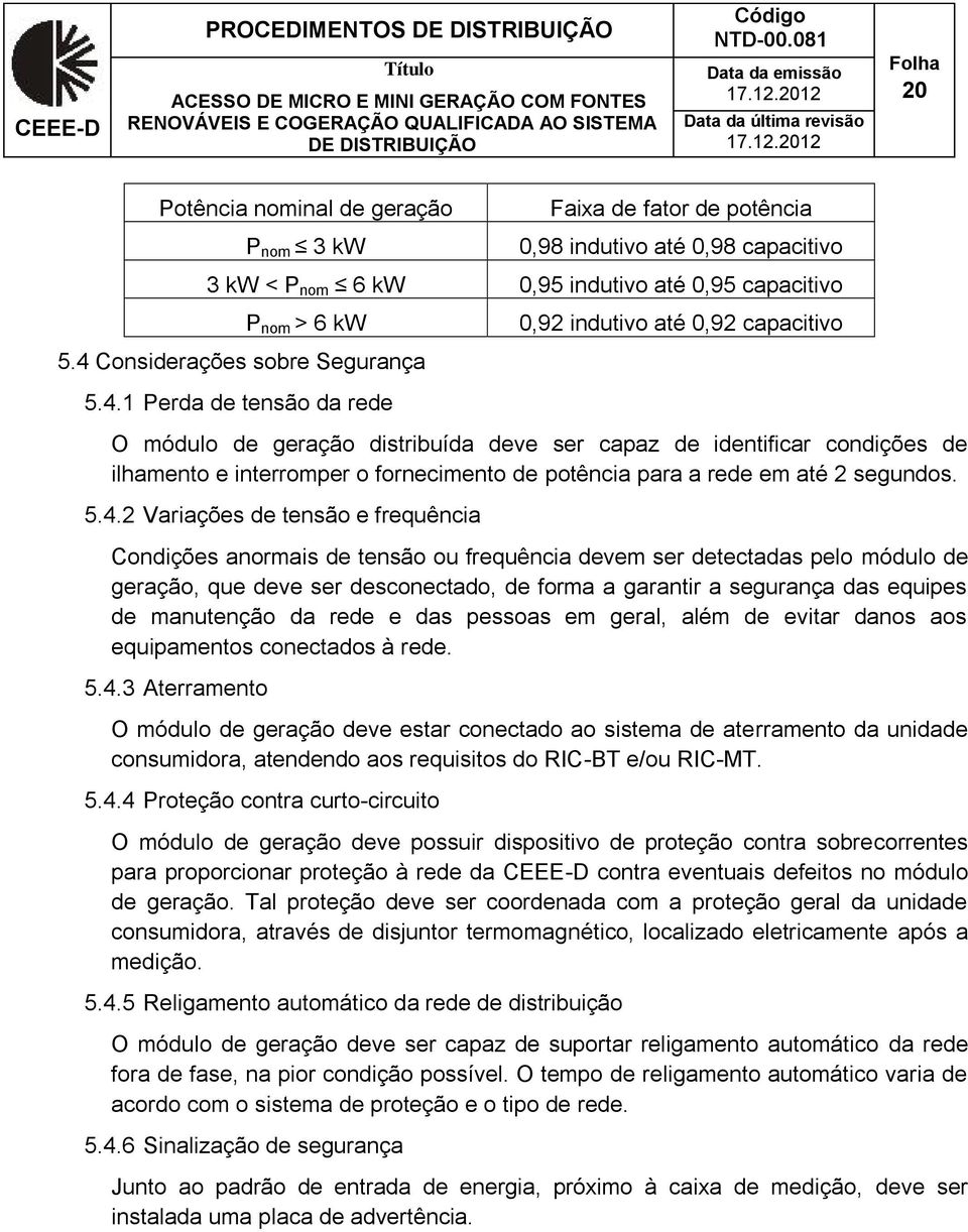 Considerações sobre Segurança 5.4.