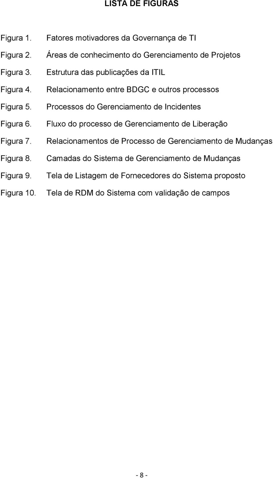 BDGC e outros processos Processos do Gerenciamento de Incidentes Fluxo do processo de Gerenciamento de Liberação Relacionamentos de Processo de