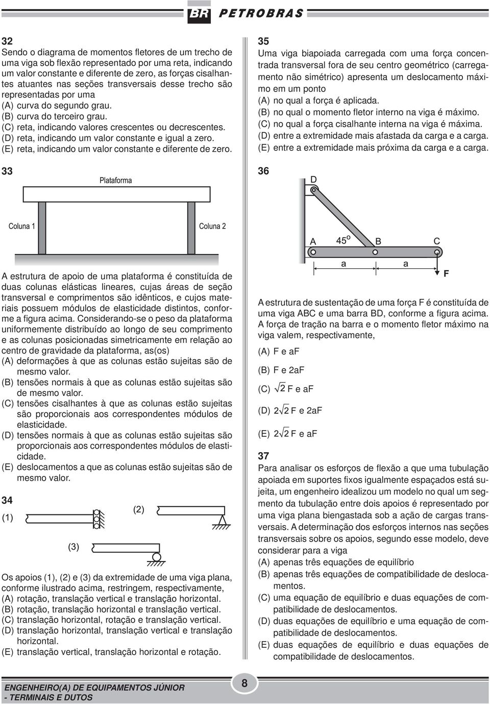 (D) reta, indicando um valor constante e igual a zero. (E) reta, indicando um valor constante e diferente de zero.