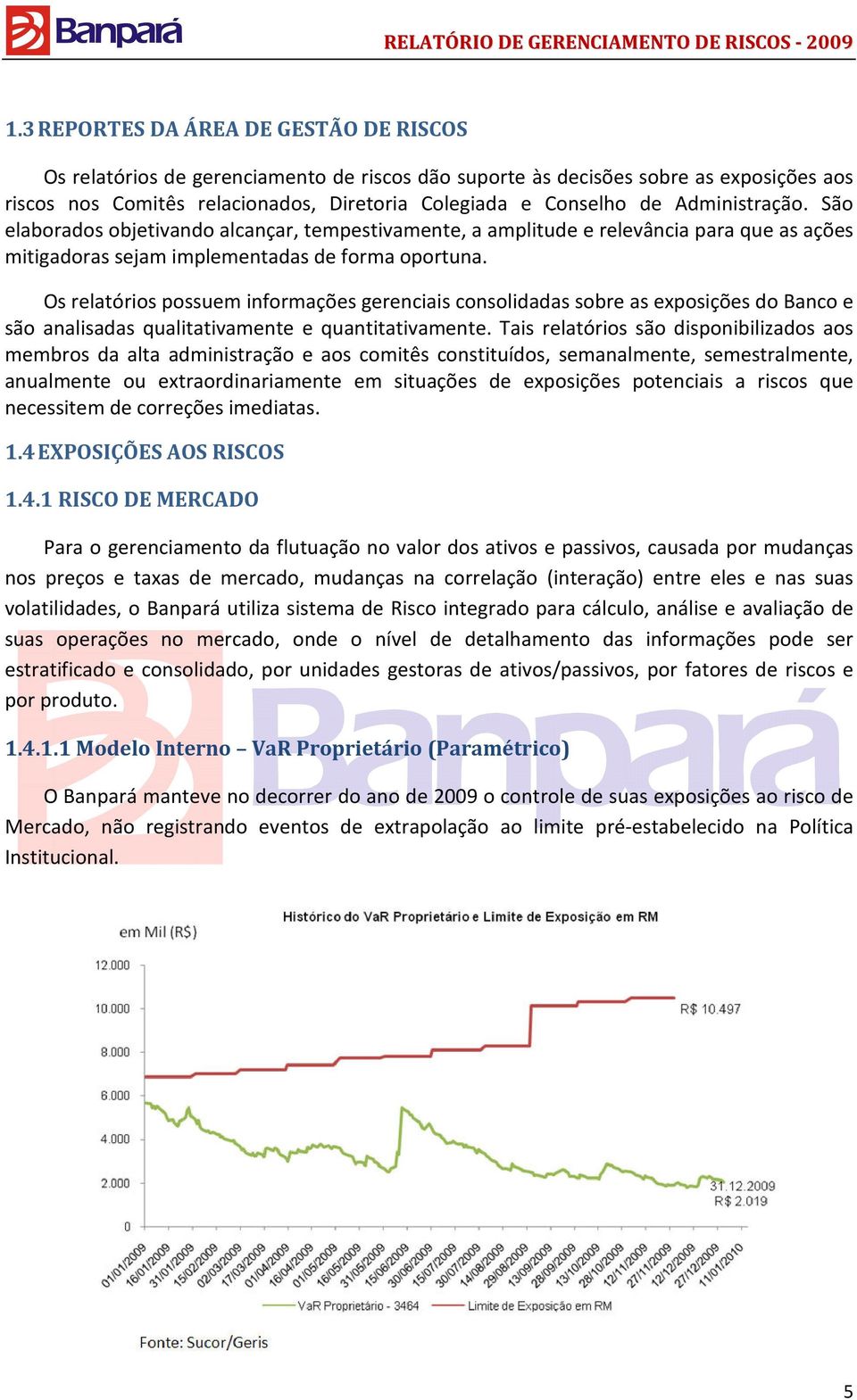 Os relatórios possuem informações gerenciais consolidadas sobre as exposições do Banco e são analisadas qualitativamente e quantitativamente.