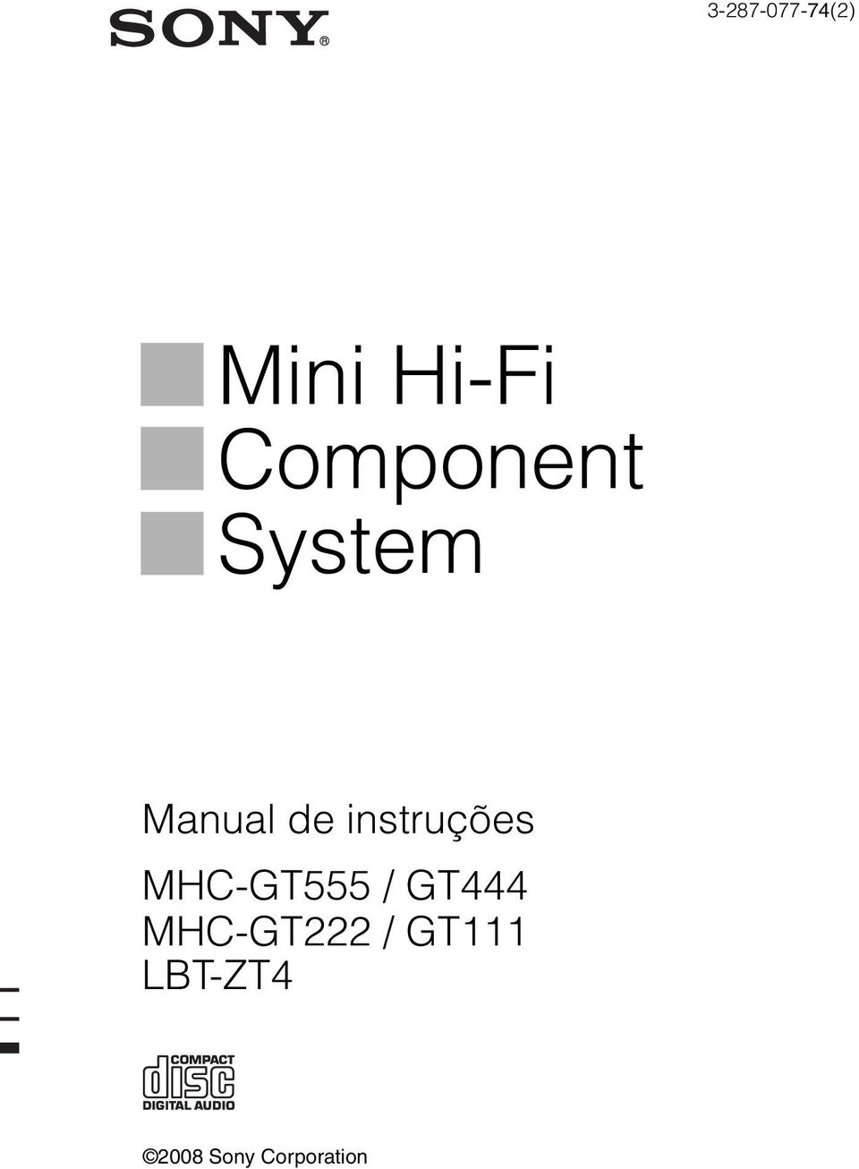 instruções MHC-GT555 / GT444
