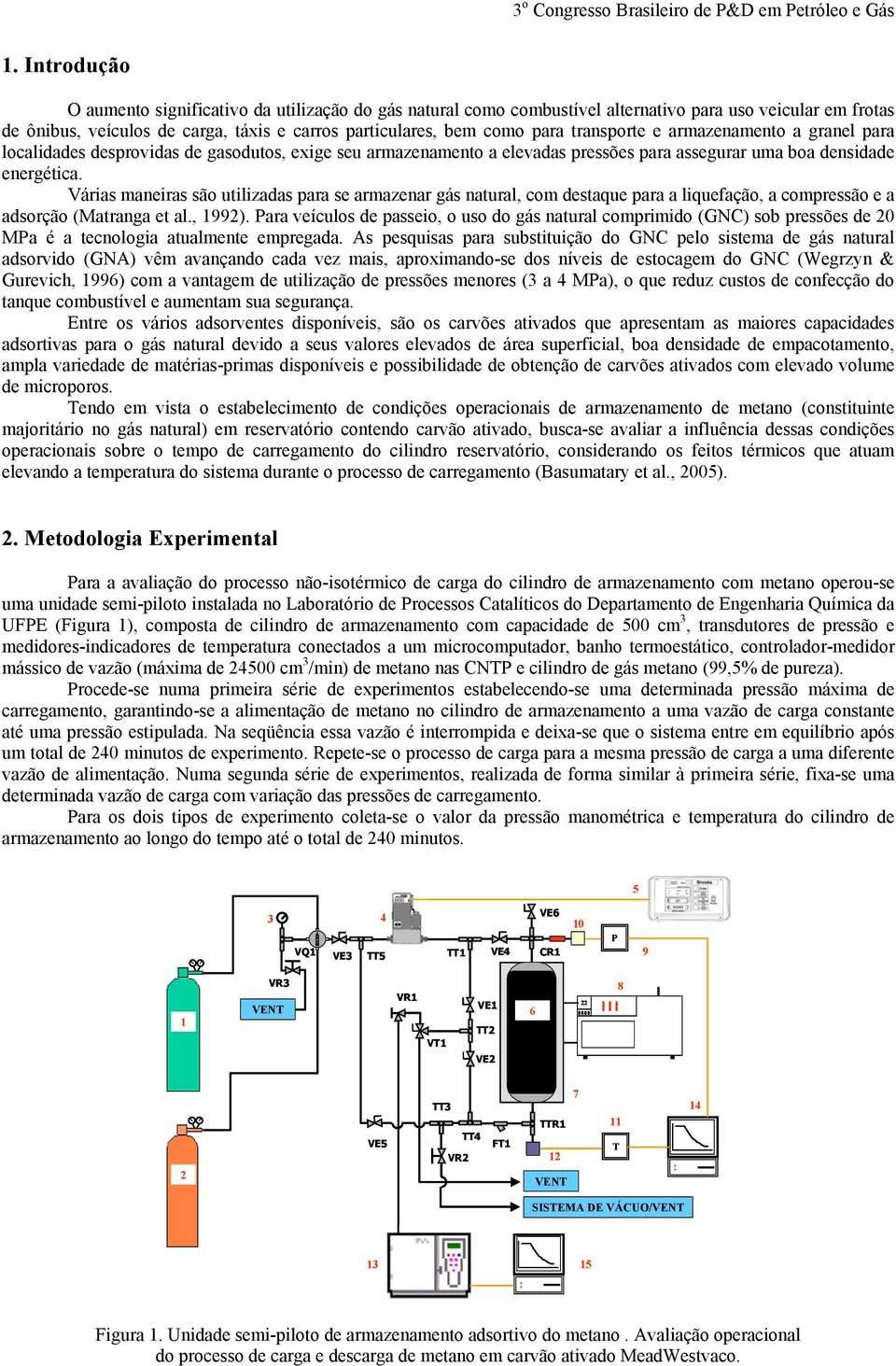 Várias maneiras são utilizadas para se armazenar gás natural, com destaque para a liquefação, a compressão e a adsorção (Matranga et al., 1992).