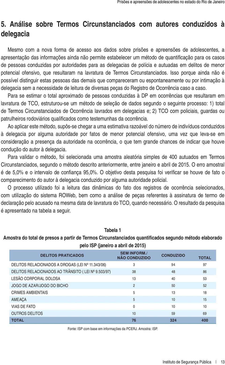 na lavratura de Termos Circunstanciados.