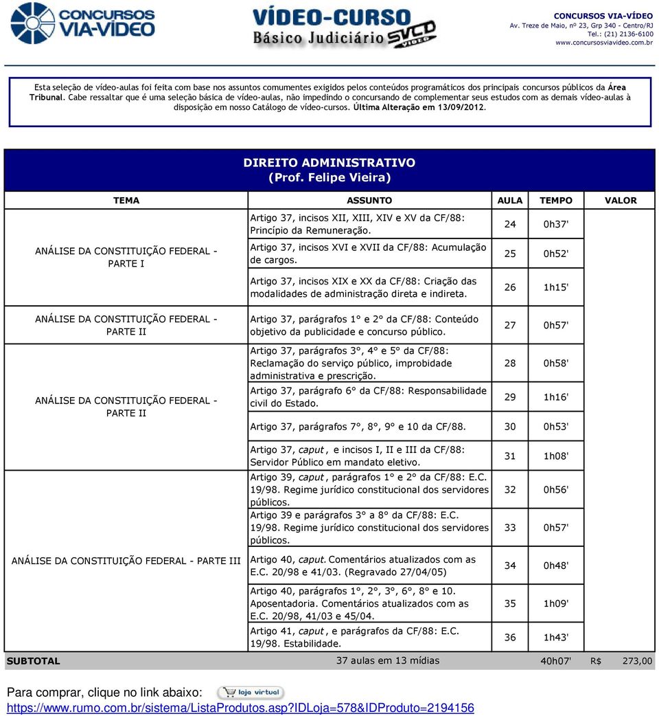 Artigo 37, incisos XVI e XVII da CF/88: Acumulação de cargos. Artigo 37, incisos XIX e XX da CF/88: Criação das modalidades de administração direta e indireta.