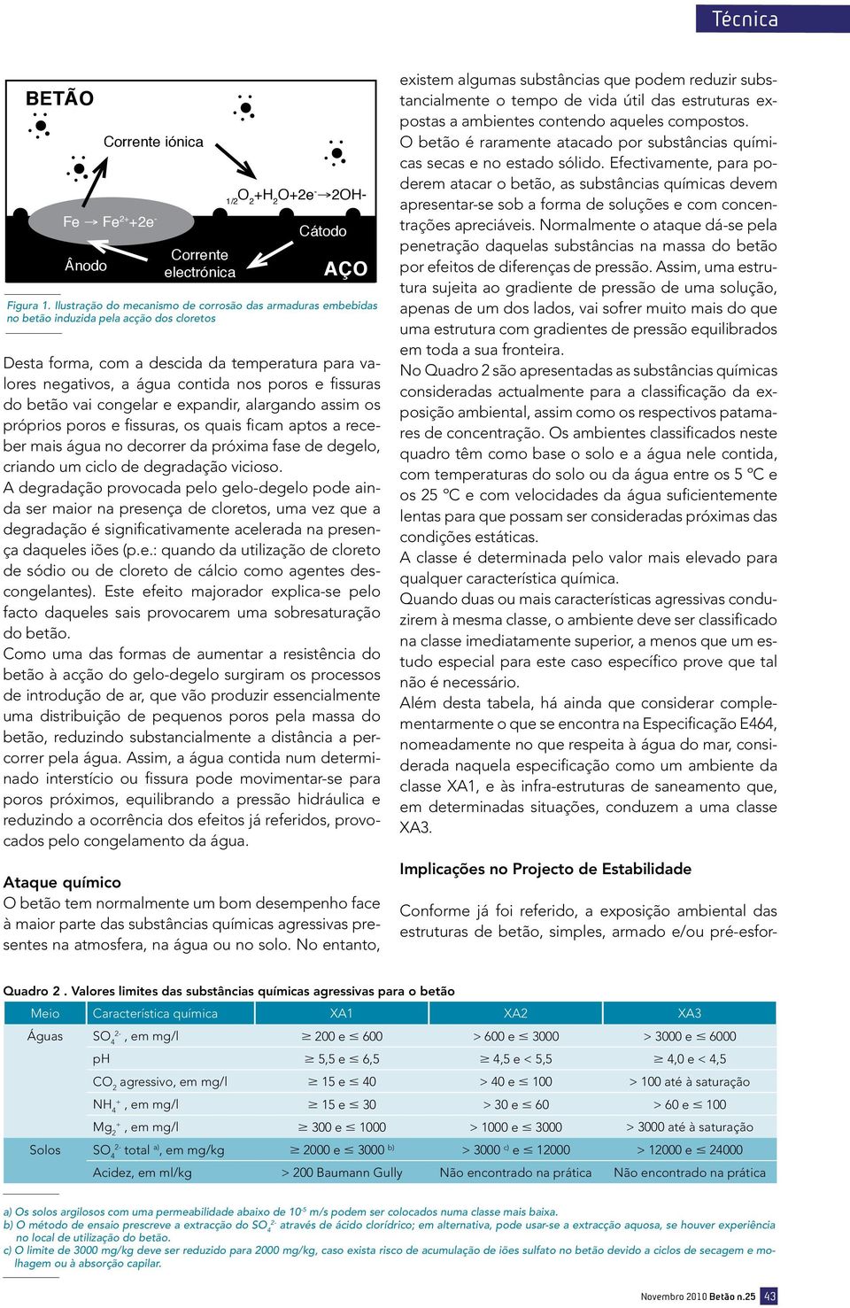 fissuras do betão vai congelar e expandir, alargando assim os próprios poros e fissuras, os quais ficam aptos a receber mais água no decorrer da próxima fase de degelo, criando um ciclo de degradação