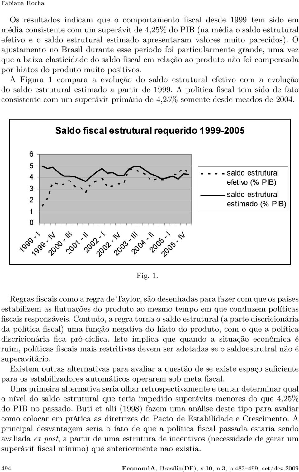 O ajustamento no Brasil durante esse período foi particularmente grande, uma vez que a baixa elasticidade do saldo fiscal em relação ao produto não foi compensada por hiatos do produto muito