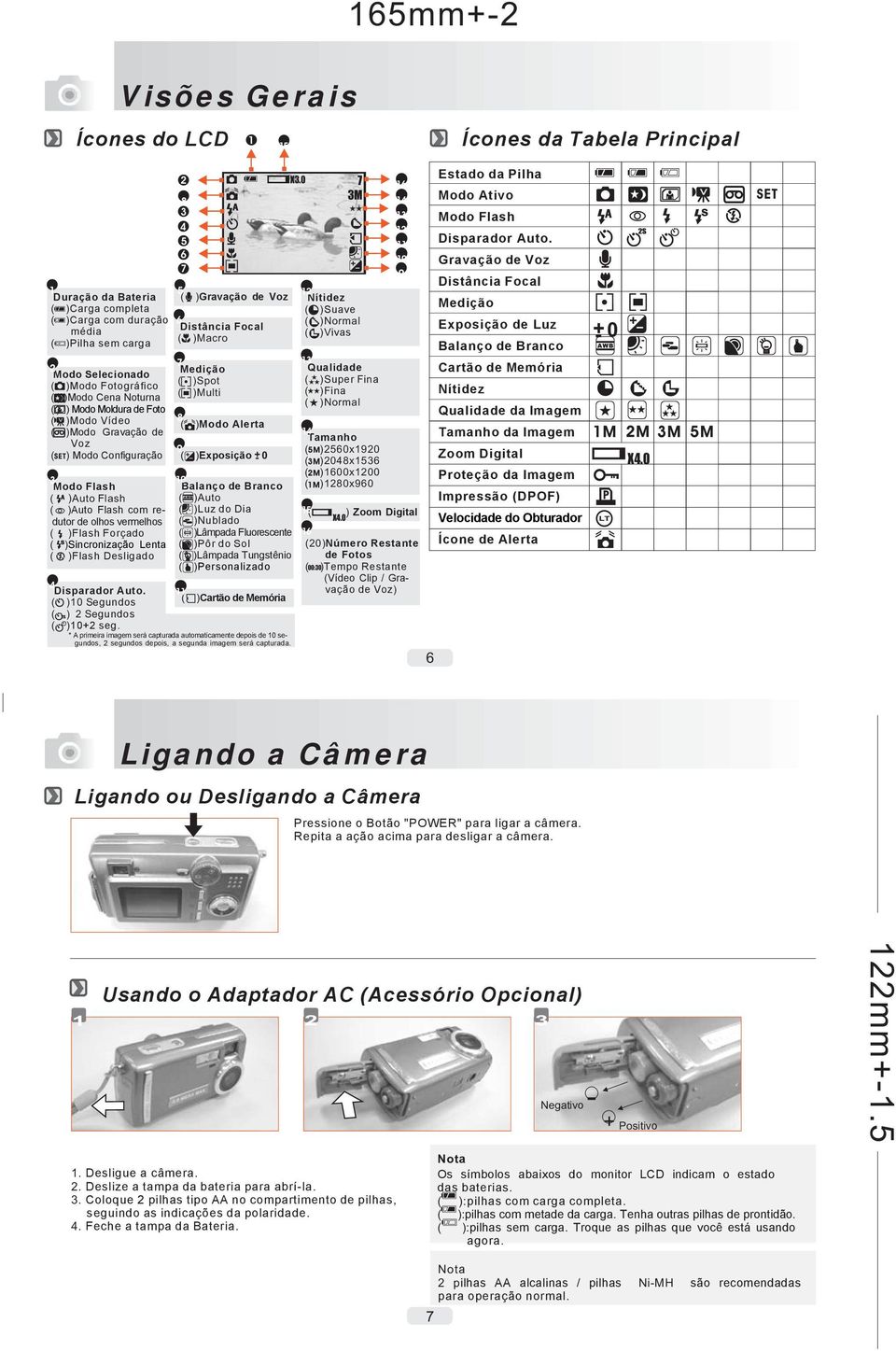 )Sincronização Lenta ( )Flash Desligado 4 Disparador Auto.