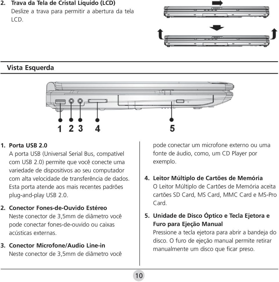 0. 2. Conector Fones-de-Ouvido Estéreo Neste conector de 3,