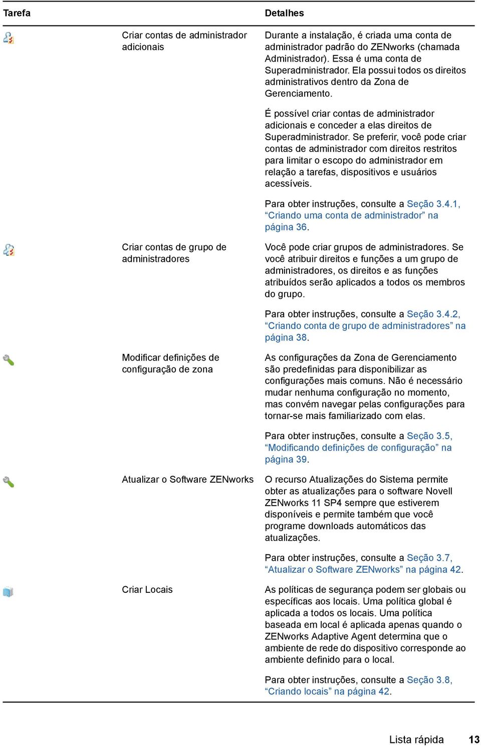 Se preferir, você pode criar contas de administrador com direitos restritos para limitar o escopo do administrador em relação a tarefas, dispositivos e usuários acessíveis.