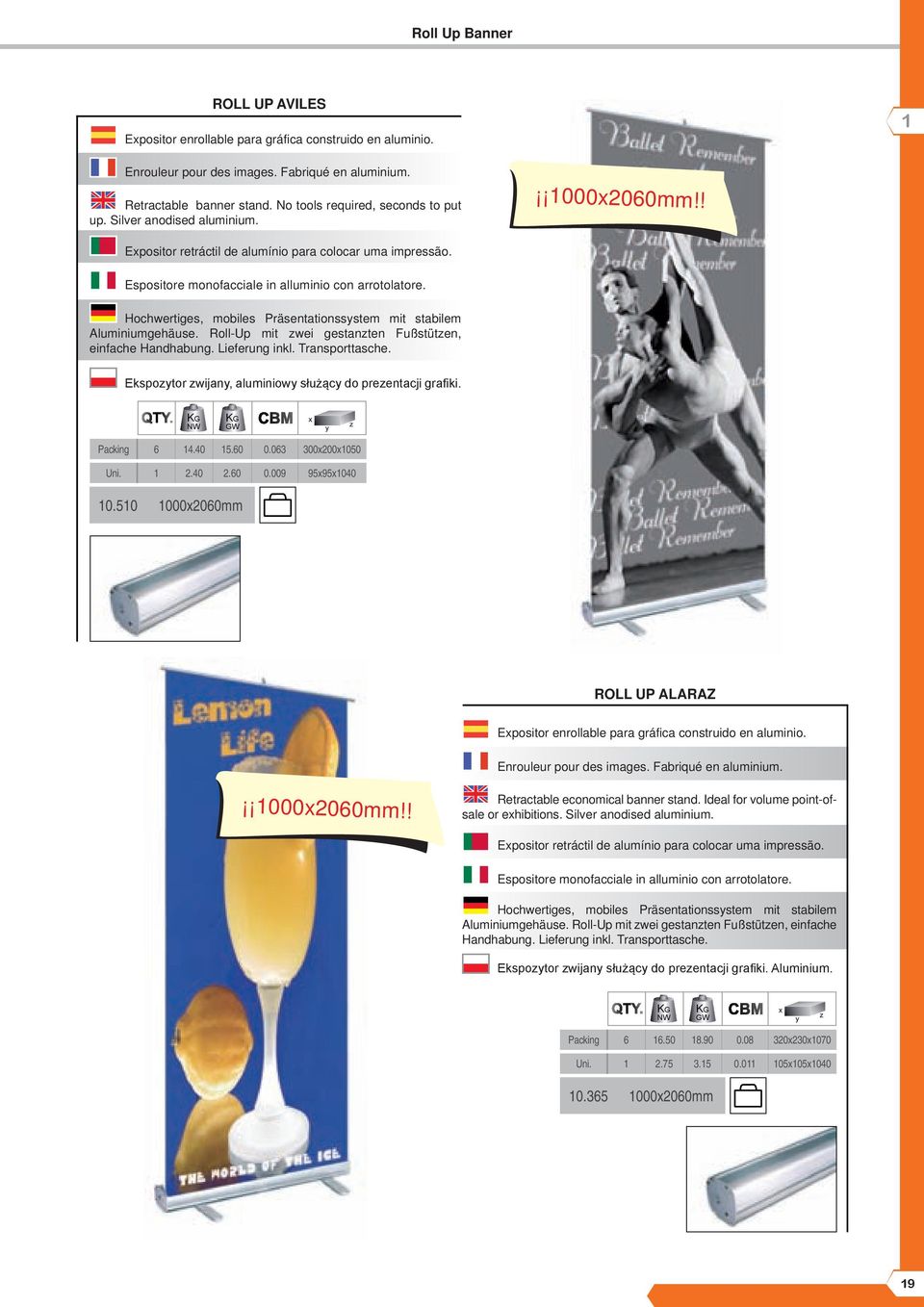 Hochwertiges, mobiles Präsentationssystem mit stabilem Aluminiumgehäuse. Roll-Up mit zwei gestanzten Fußstützen, einfache Handhabung. Lieferung inkl. Transporttasche.