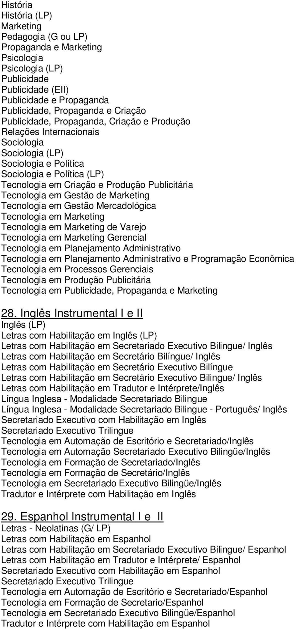 Administrativo e Programação Econômica Tecnologia em Processos Gerenciais Tecnologia em, Propaganda e 28.